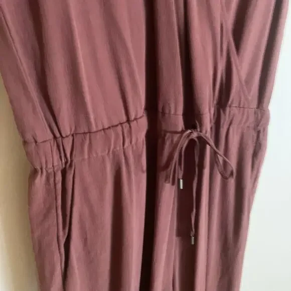 Eileen Fisher Salmon Rust Wrap Elastic Waist Sleeveless Cropped Jumpsuit - Picture 8 of 10